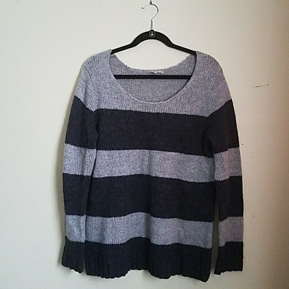 Grey Thick Striped Sweater